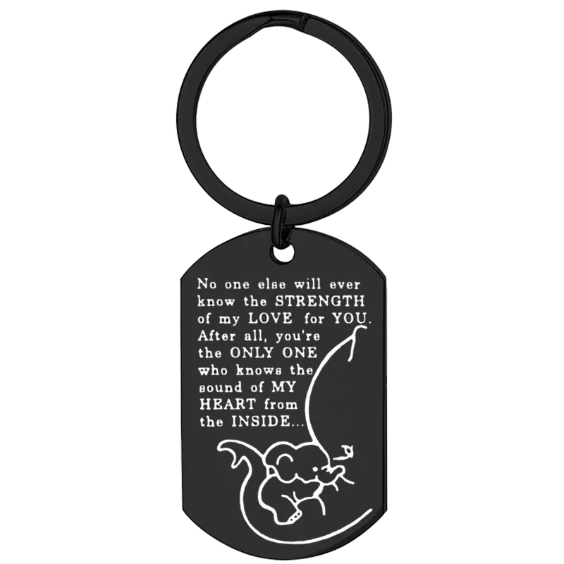 Elephant Mother Dog Tag Keychain Elephant mama Key Rings Elephant jewelry Mother's Day Gift