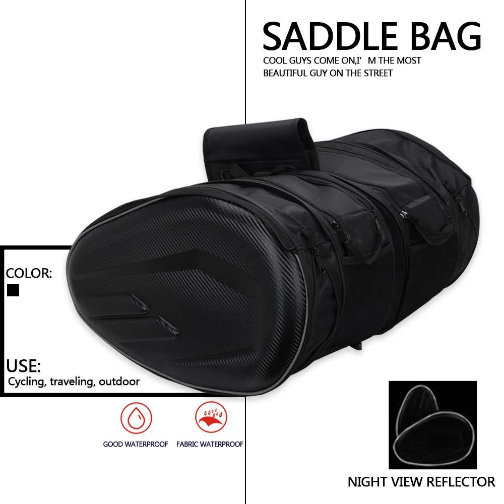 Motorcycles Bag Rear Seat Side Bag Waterproof Large Capacity 2 Pcs Pannier Saddle Side Bags Universal Fit Street Electric Bikes