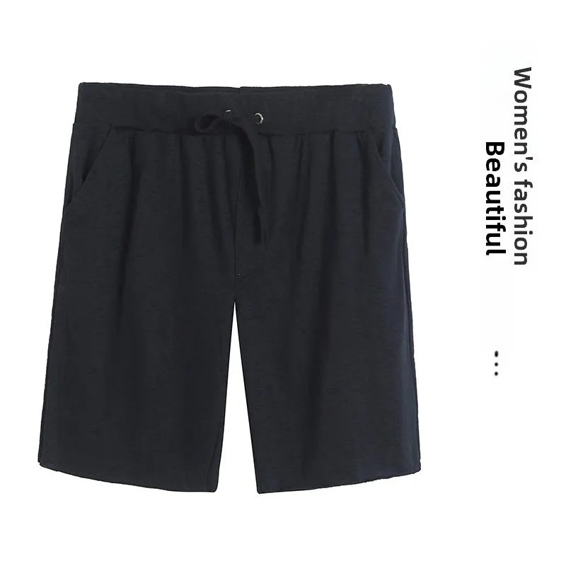 High Waist Drawstring Fleece Shorts Women's Casual Versatile Elastic Waist Flattering Cuffed Length Five Pocket Summer New Ar...