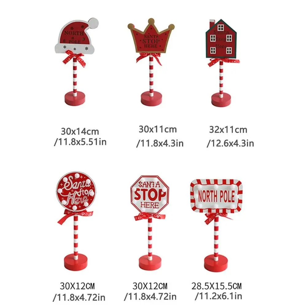 Stop Letter Christmas Road Sign Light Neon Atmosphere Light Christmas Wooden Night Lamp Desktop Colorful Xmas Ornament Light