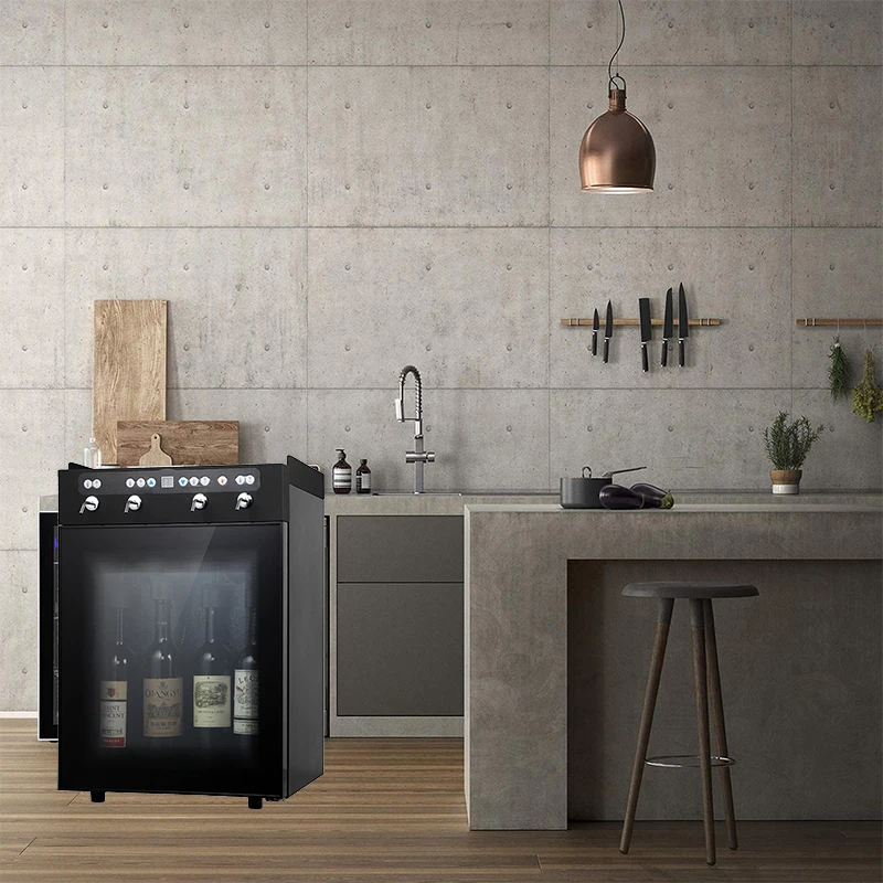 China High Quality Automatic Electric Wine Bar Compressor Refrigerator 4 Bottles Wine Dispenser
