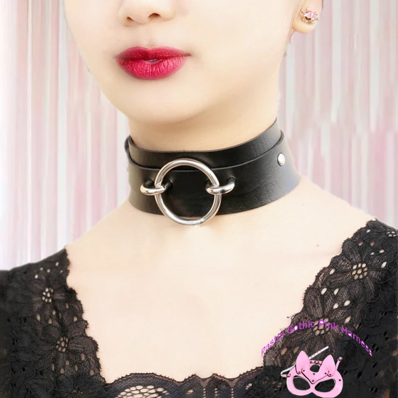 UYEE Sexy Punk Rock Gothic Chokers Necklace PU Leather  Cosplay Goth Collar For Women Jewelry Statement Gift Accessories