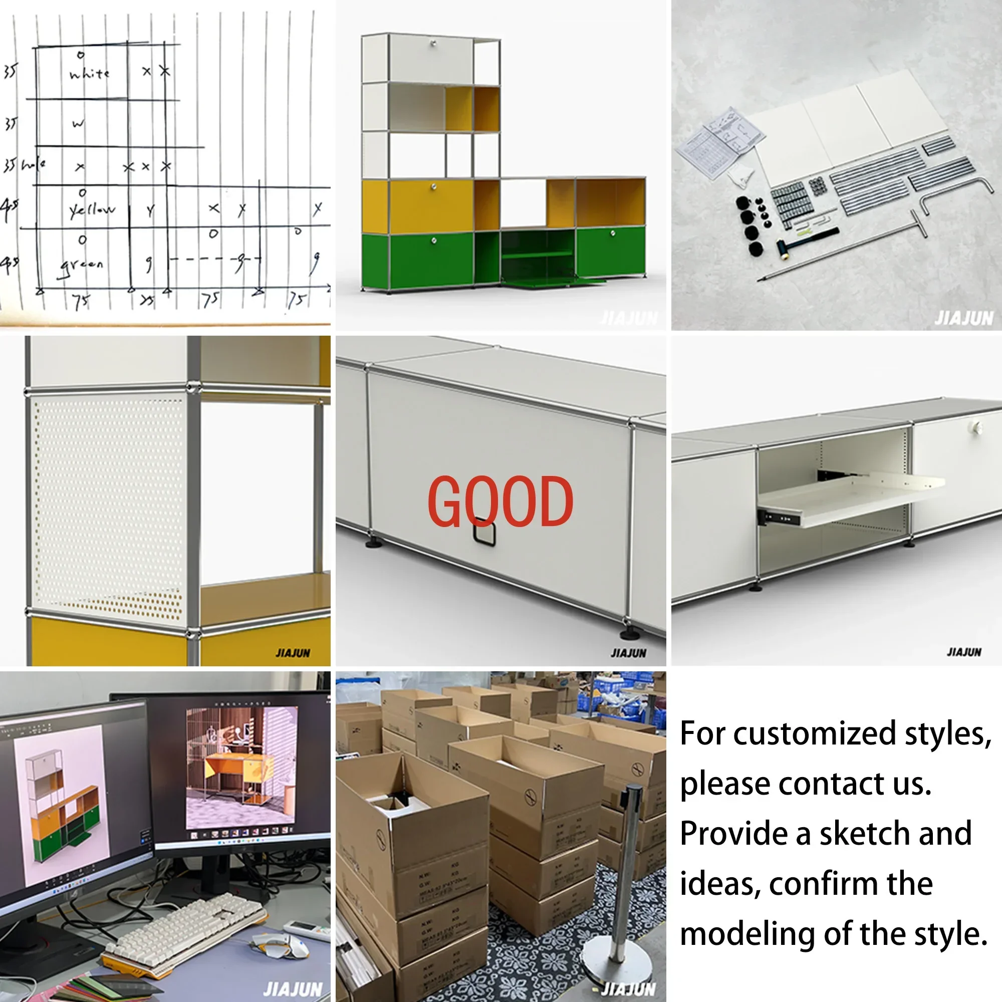 Модульная магия: дизайнерская металлическая мебель для настраиваемого хранения и стильной гостиной, офисного пространства, спальни.