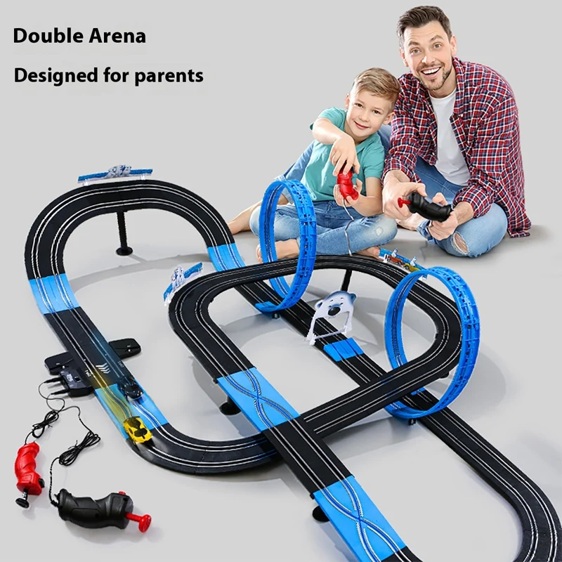 Sonic Storm Track Car Toy Electric Runway Two Person Athletic Remote Control Puzzle Racing Racing Racing Wheel Track Boy Toy