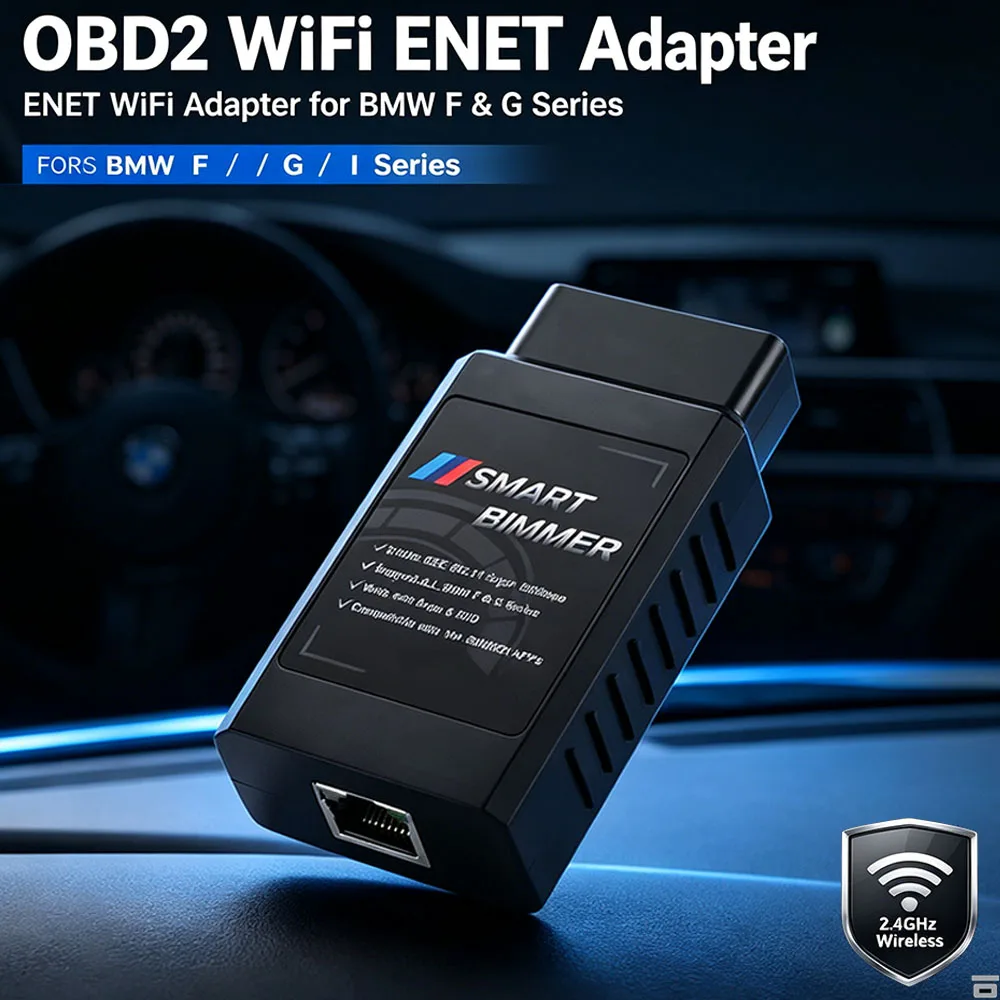 ENET WiFi OBD2 Adapter for BMW F/G/I/Mini–Supports Flashtool&Bootmod3–Wireless Coding for BimmerCode MHD E-SYS–Work with iOS