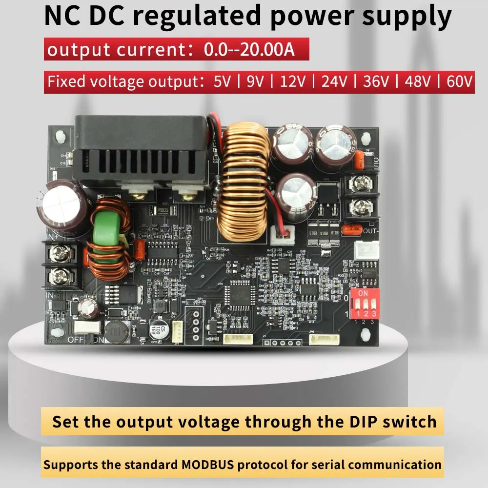 LCD Display CNC Adjustable DC Supplys Base Plate Constant Voltage and Current 20A 1200W Step-down Module