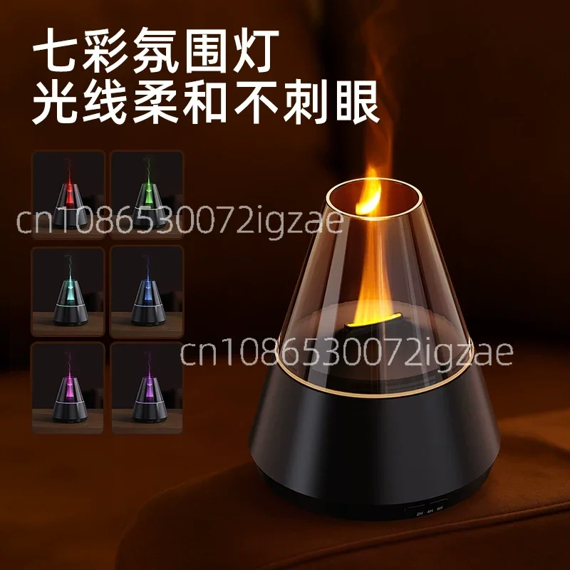 New simulated flame aromatherapy machine humidifier essential oil integrated atomization delicate candle spray indoor gift