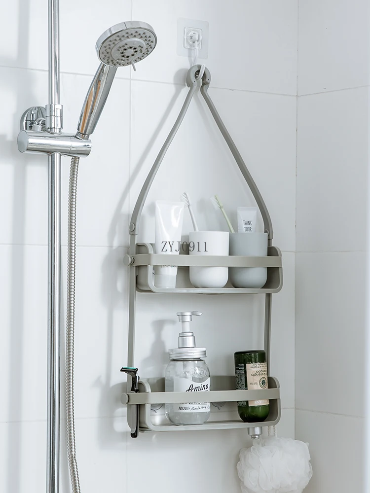 *Regal Toilette mehrschichtiger Hängekorb Badezimmer nicht stanzender Kleiderbügel