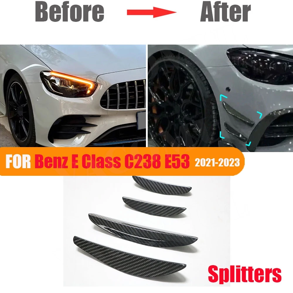 

VACOMUL Dry Carbon Fiber For Benz E Class C238 E53 Couper 2021-2023 Car Front Bumper Side Fin Canards Splitters Vent Trim