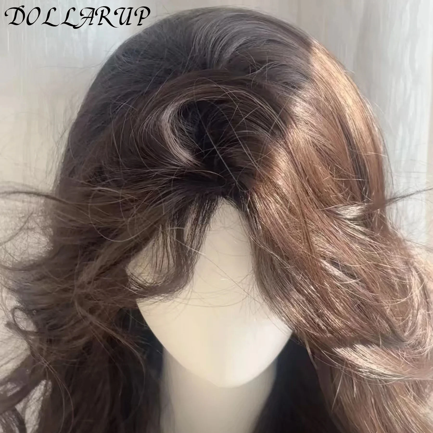 JKL موضة جديدة بيع شعر مستعار من الألياف الاصطناعية أنثى الانفجارات الهوائية شعر طويل مجعد موجة كبيرة مزاجه إصلاح الوجه شعر مستعار رئيس مجموعة #3