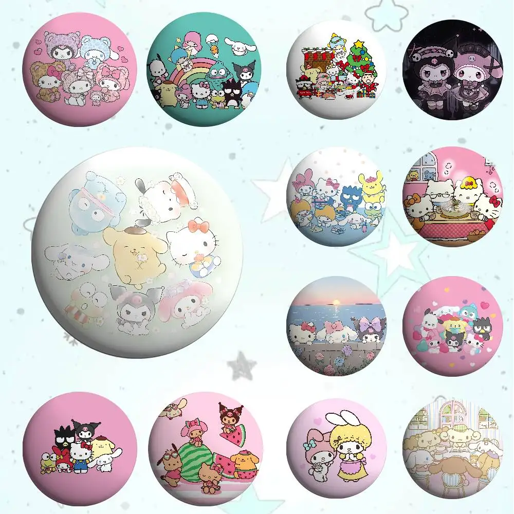 

Kawaii A-Sa-Sanri-o Family K-KuromiS Badges Cartoon Lapel Pins Brooch Emblem Trinkets Gifts Folks Backpack Decor Jewelry Pieces