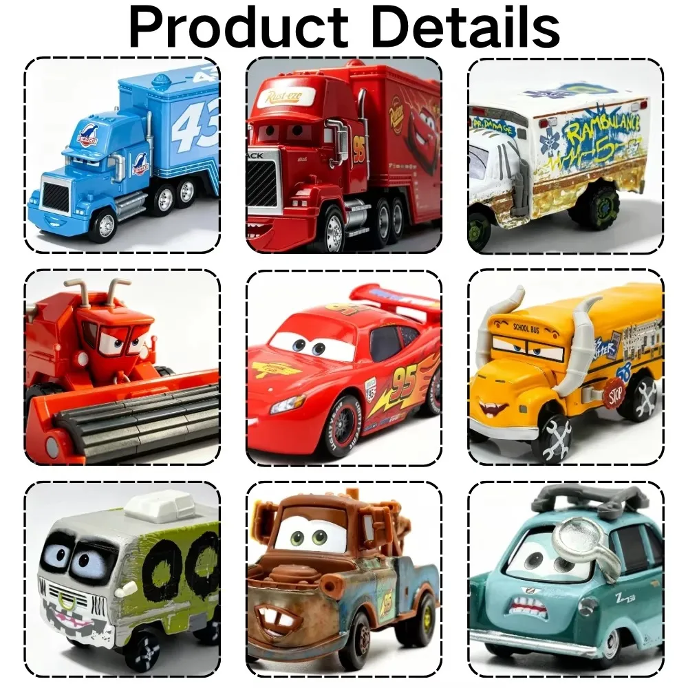 IN Stock Cars 3 Pixar 1:55 Diecast Vehicle Metal Bodywork Alloy Material Toy Anime Action Figure Lightning McQueen Birthday Gift