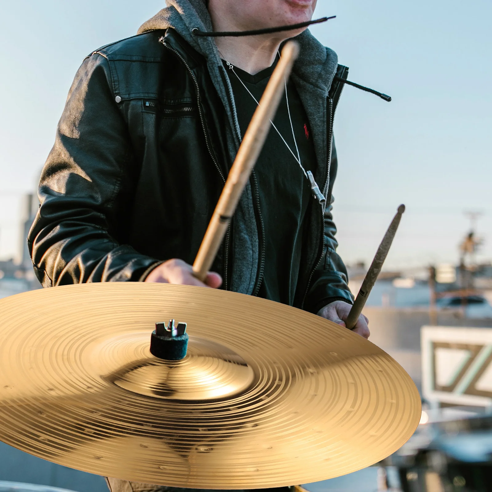 

Bronze Splash Cymbal for Drum Set Heavy Duty Metal Jazz Drum Crash Cymbal Smooth Practice Cymbals for Musicians