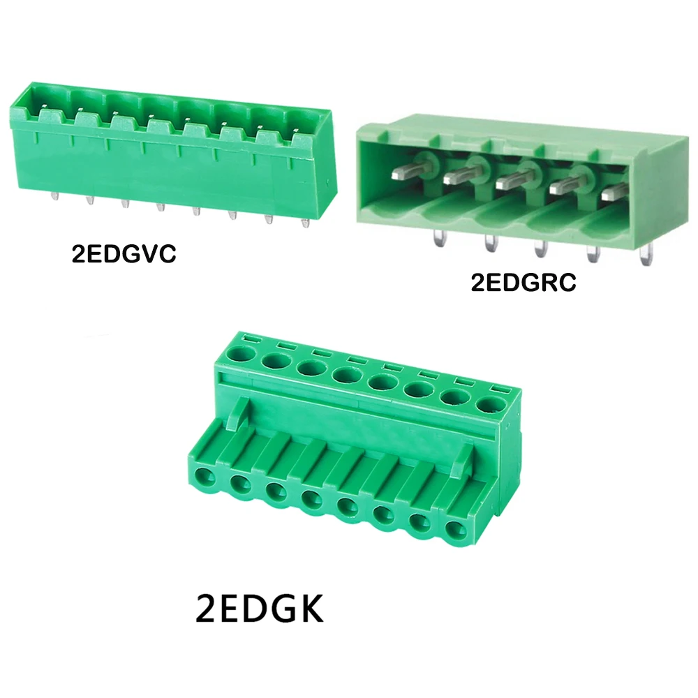 

20Pairs 5.08mm 2EDGK Plug-in Receptacle Socket + 2EDGVC Vertical 2EDGRC Right Angle Close Male Wafer Plug Wire Terminal Block