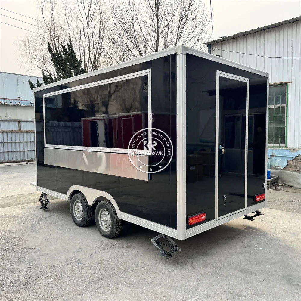 Commercial Coffee Ice Cream Fast Food Kiosk Mobile Food Cart Concession Trailer Burger Bubble Tea Food Truck For Sale view 3