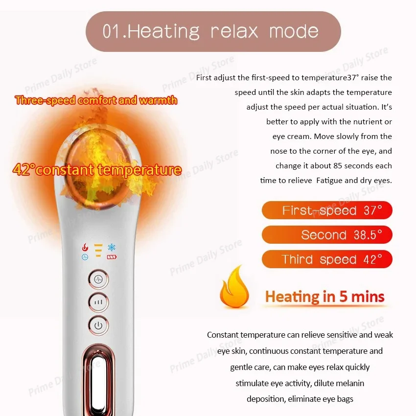 Rechargeable Eye Massager, Hot‑Cold Vibration Eye‑Care Device, Portable Electric Eye Relief Instrument