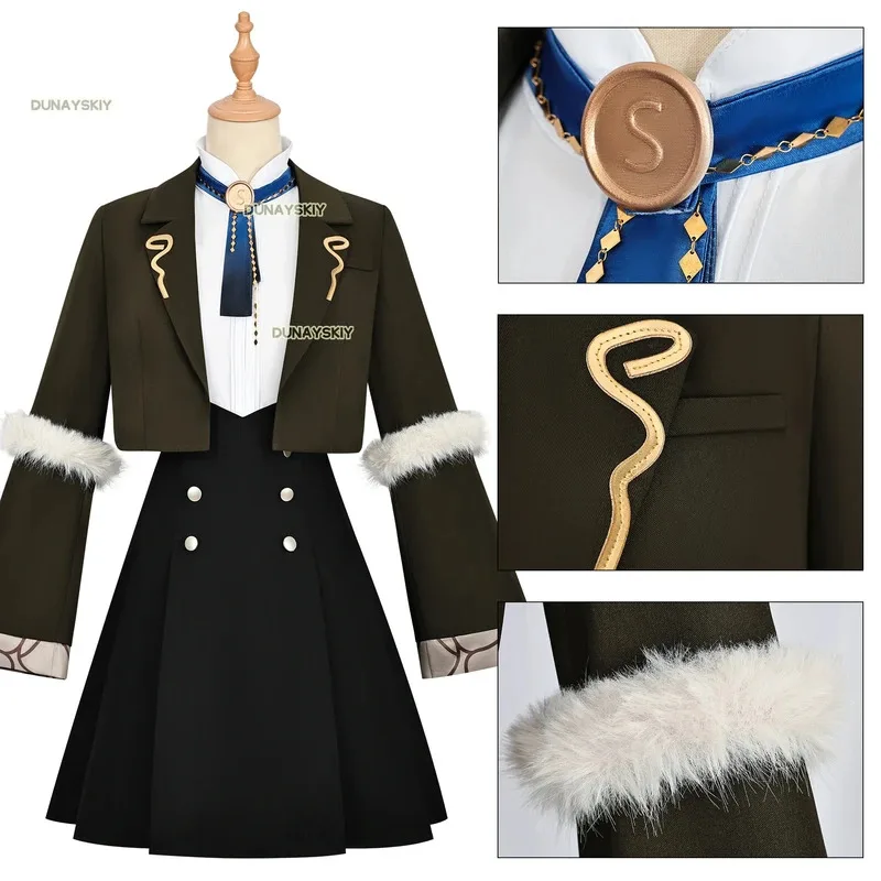 Jogo arknights lappland cosplay traje uniforme escolar vestidos casuais terno peruca acessório anime rpg vestidos femininos