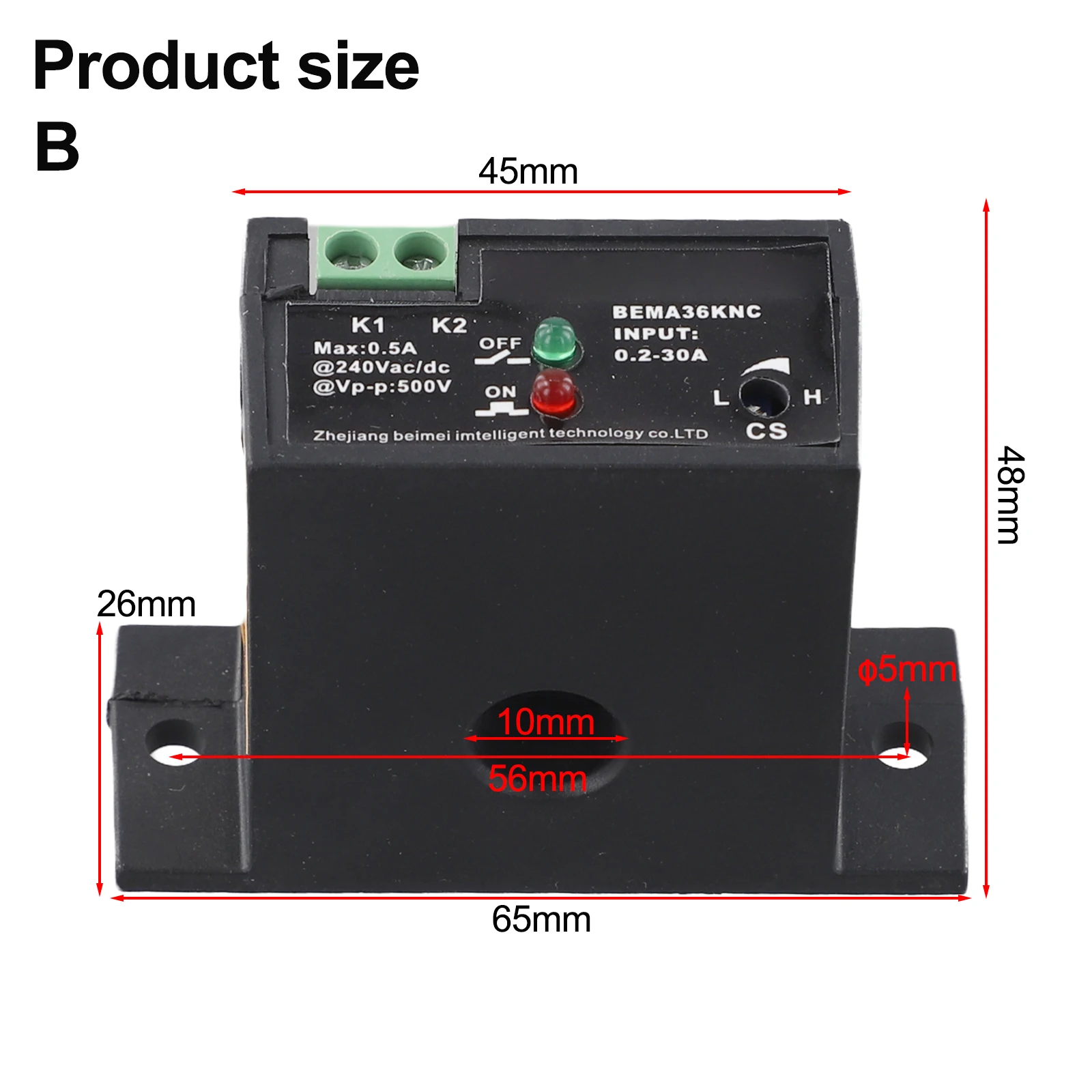 Flameproof Adjustable AC Current Sensing Switch with Self Powered Operation Designed for Use in Automated Industrial Equipment