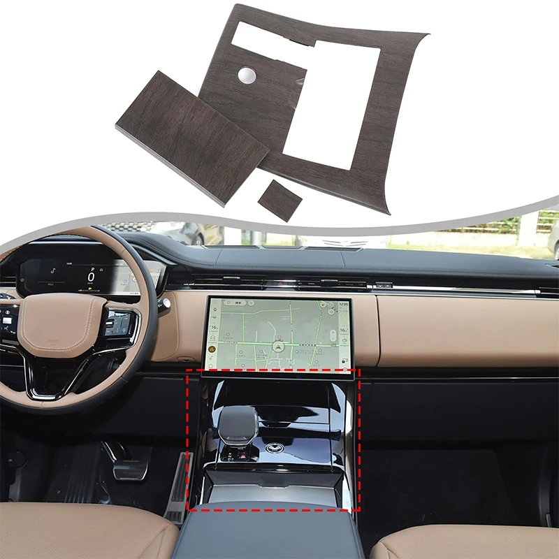 

For Range Rover Sport 2024 2025 Accessories ABS Oak Grain/Carbon Fiber Car Interior Gear Shifting Panel Trim Sticker