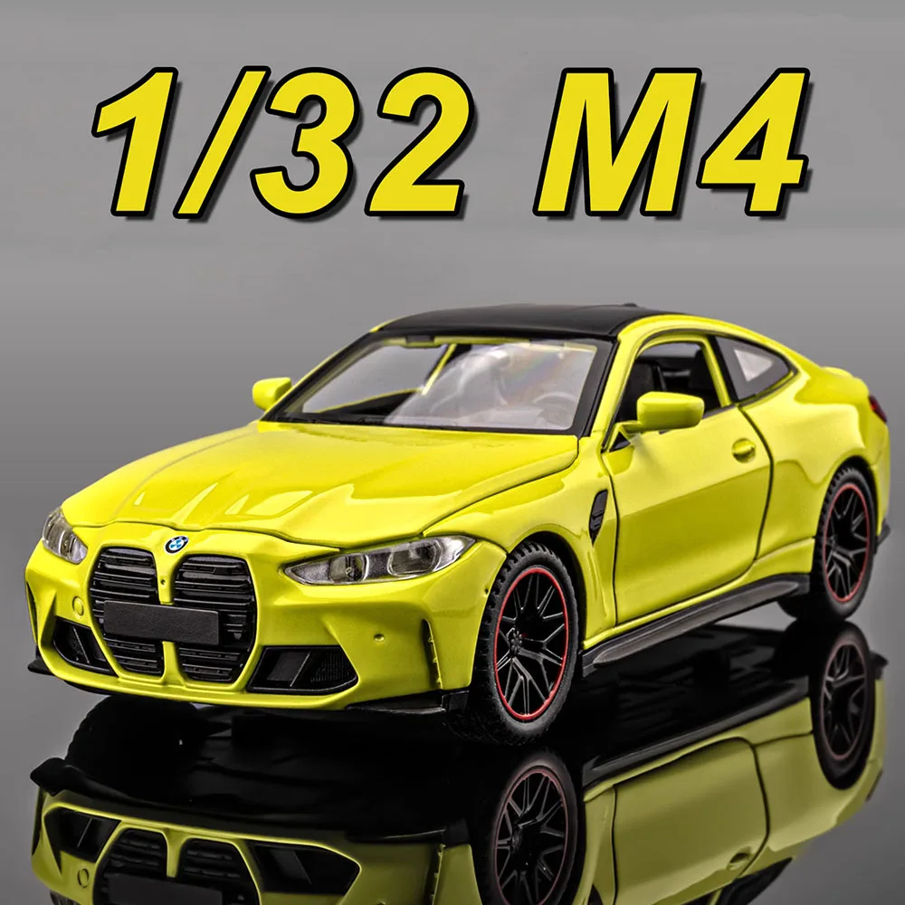 

1:32 M4 M8 Миниатюрный автомобиль из сплава, литая под давлением модель игрушки, 4 двери, открытые резиновые шины, звук, свет, откатные автомобили, домашний декор, украшения