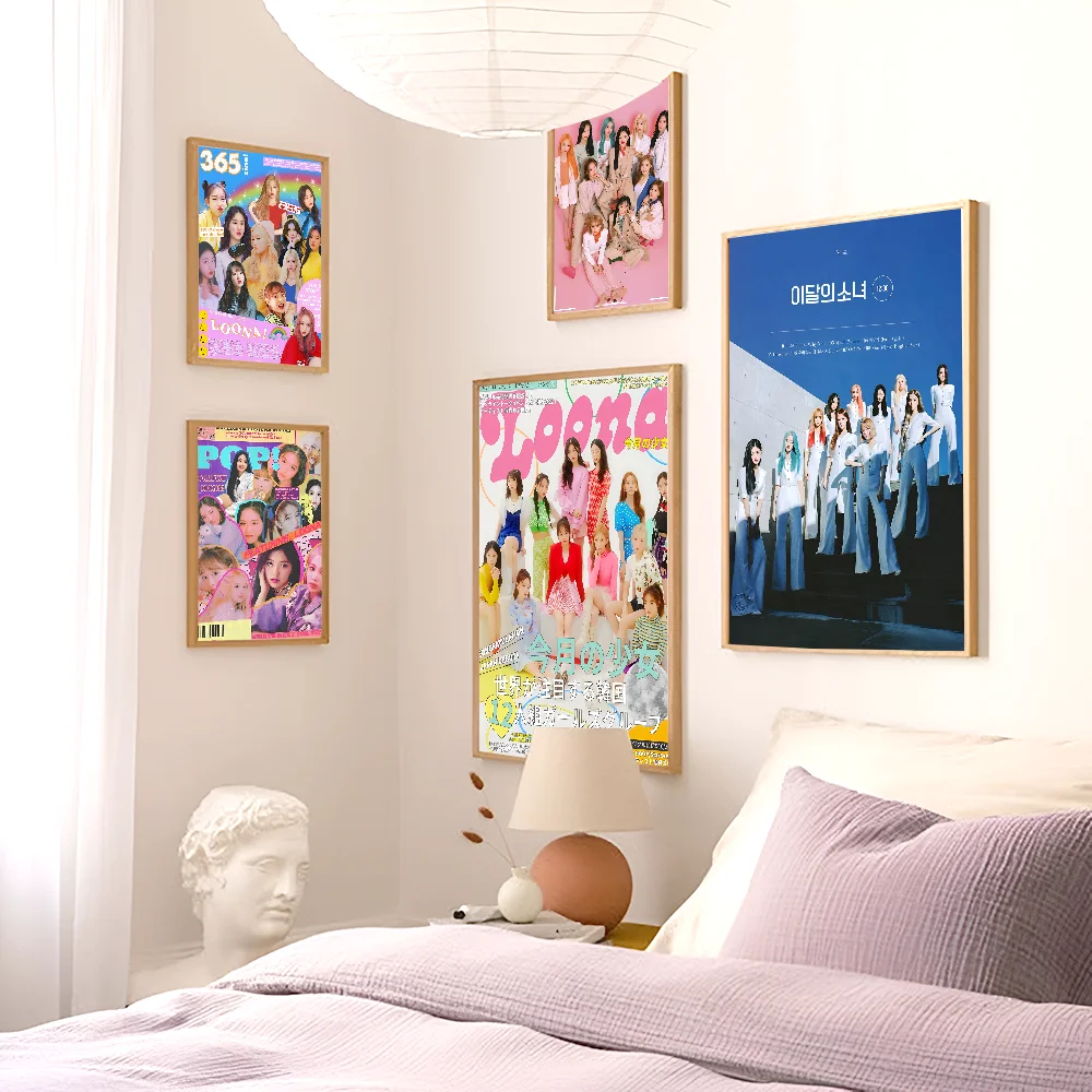 Новейший постер L-Loona в стиле K-POP, плакат высокого качества, настенная живопись, Настенный декор для Кабинета