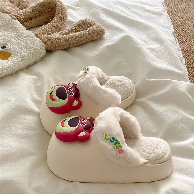 Lots-o'-Huggin' Bear Kuromi Cinnamoroll Melody wodoodporne odpinane grube podeszwy buty domowe dziewczyna zimowe antypoślizgowe bawełniane kapcie