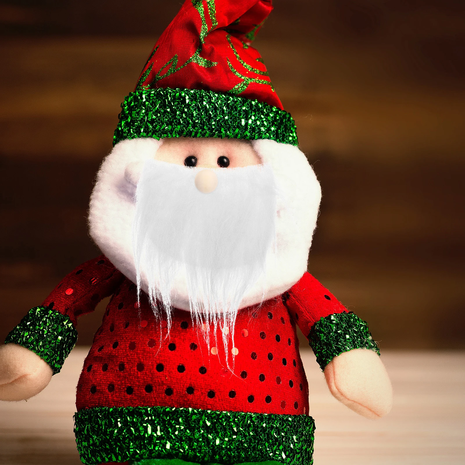 

1Set Christmas Cushion Decoration Faux Square Fabric Wood Beads DIY Craft Supplies Gnome Beard Making Sewing Material Kit