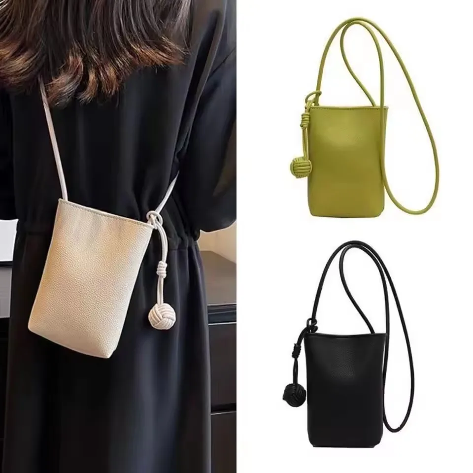 Lässige und vielseitige Damen-Umhängetasche, vertikale quadratische Mini-Tasche, einfarbiges Design, Münzgeldbörse, vielseitige Handytasche