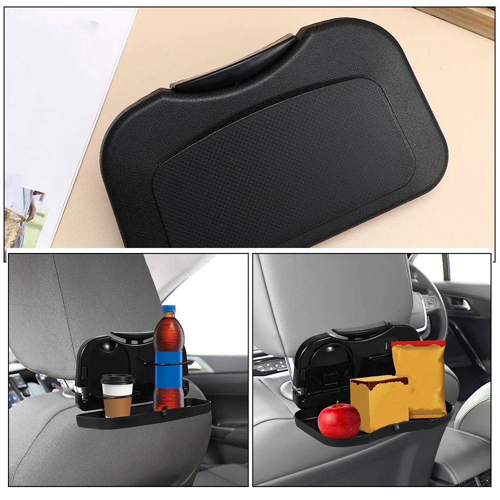 

2pcs Foldable Car Seat Tray Plastic Compatible Automobile ganizer Travel Dining Tray Vehicle Desk Cup Holder Car Dining Table