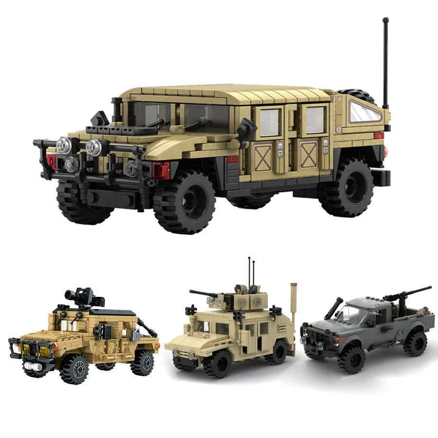 World War II US M998 militare Hummer modello MOC Building Block HMMWV assemblaggio per bambini giocattolo regalo di compleanno