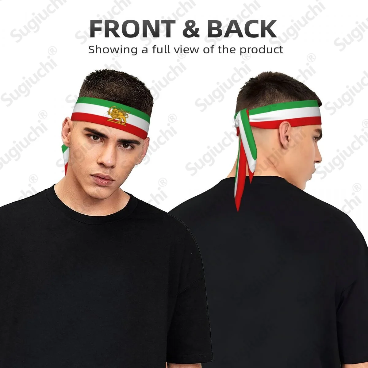 

2026 Iran Persia Lion Tie Headband for Men Women Adjustable Sports Sweatband for Yoga Soccer Running Basketball Cycling