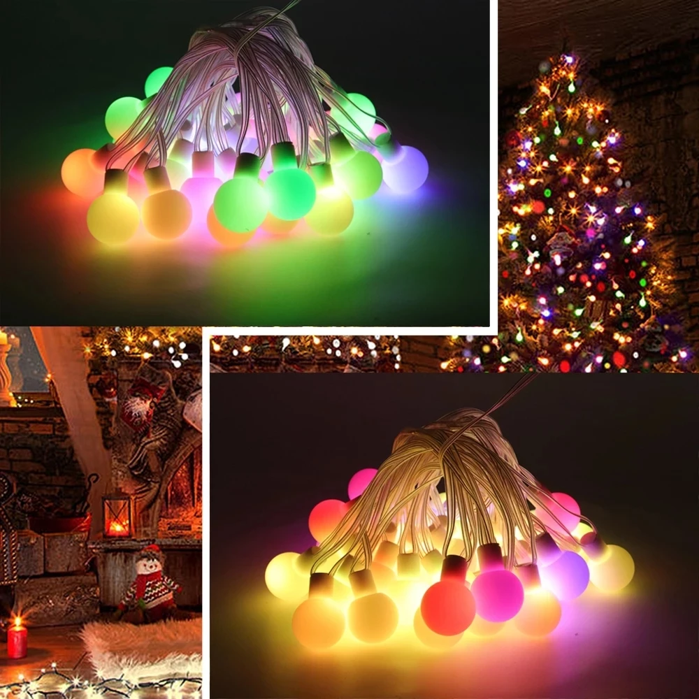 WS2812B Dream Color LED Round Ball String Lights Addressable Individually Strip Christmas Party Birthday Decoration IP67 DC5V