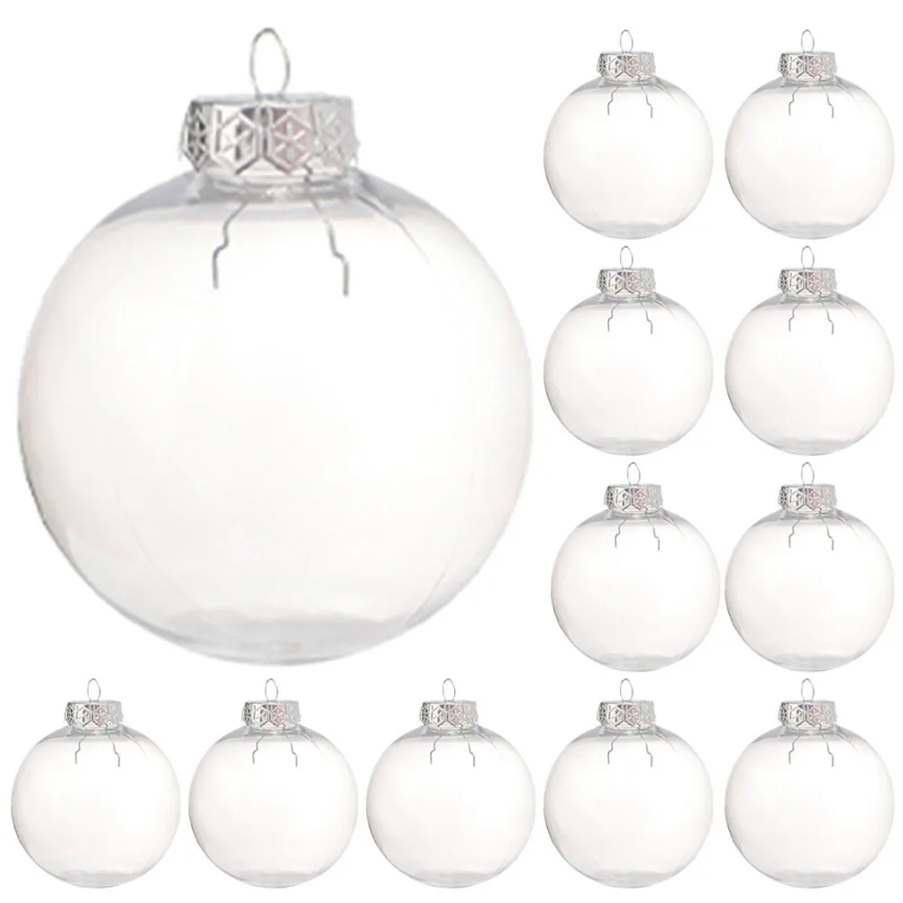 

14Pcs Christmas Ball Ornaments Plastic Hanging Decorations Clear Tree Balls Xmas Party Supplies Decorative Holiday Balls
