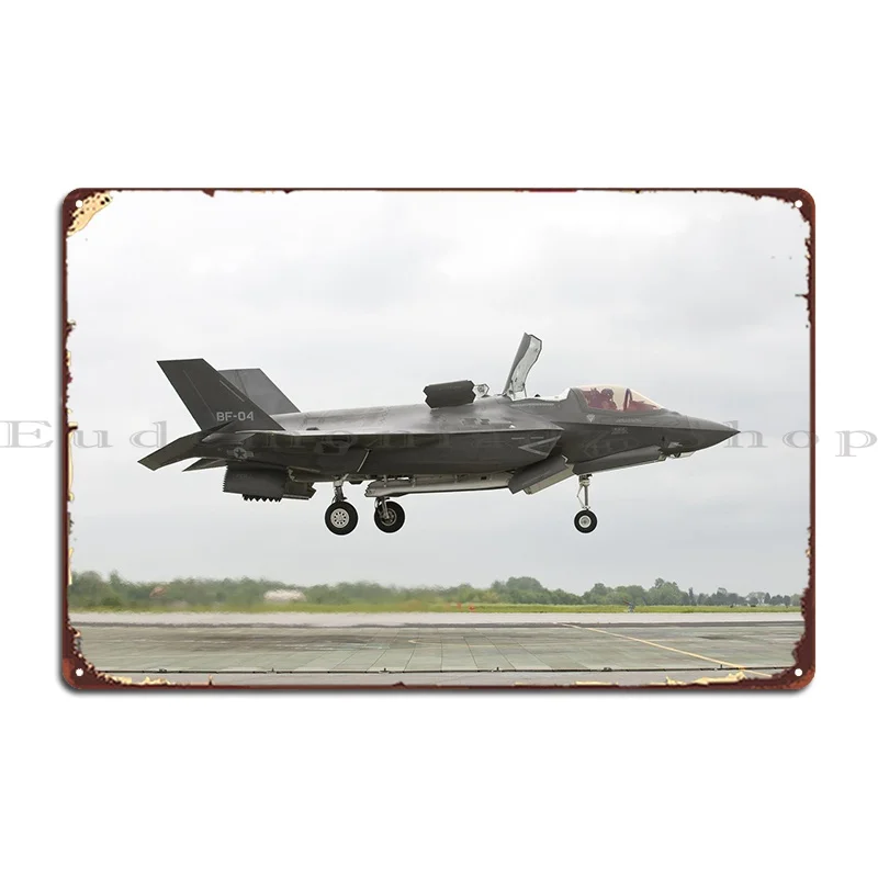 F 35 Military Jet Fighter Metal Sign Funny Decoration Garage Printed Wall Cave Tin Sign Poster