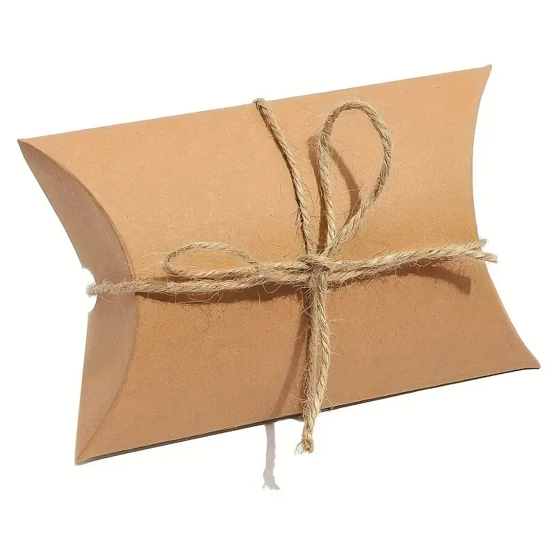 50/100PCS Pillow Candy Paper Box Kraft Paper Packaging Box Used For Candy Jewelry Gifts Wedding Party Decorations Equipped