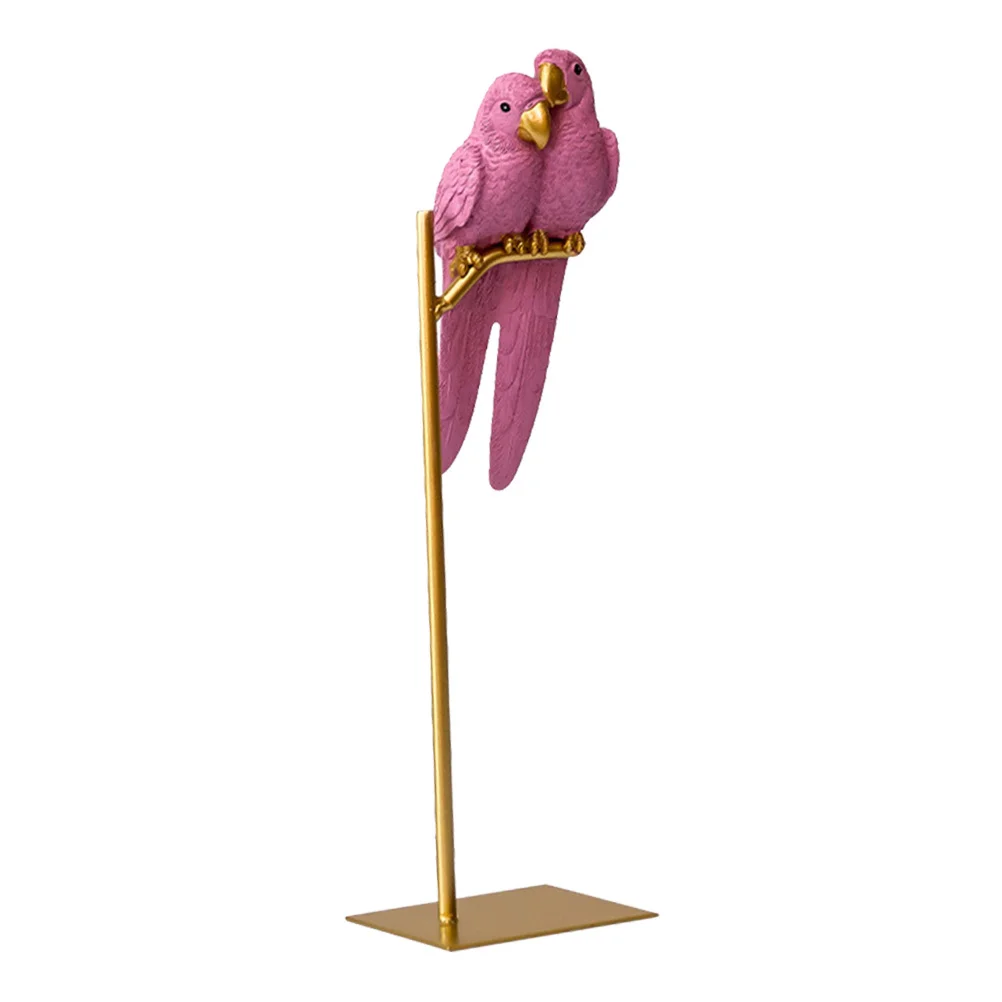

Realistic Home Parrot Ornament on Rope Decor Accessories Living Room Rustic Decorations Fake Artificial