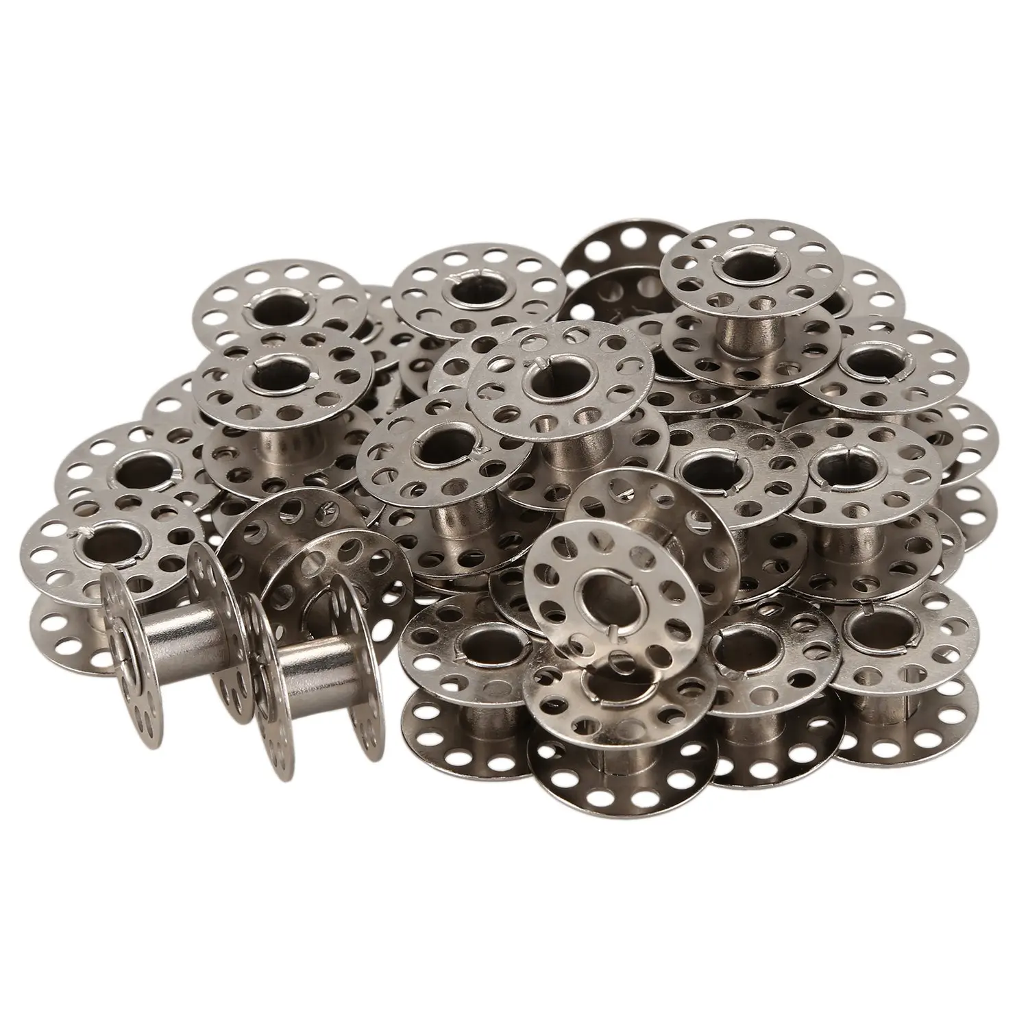 AS60-New 40Pcs Sewing Machine Bobbins Stainless For Household Singer 15 Class