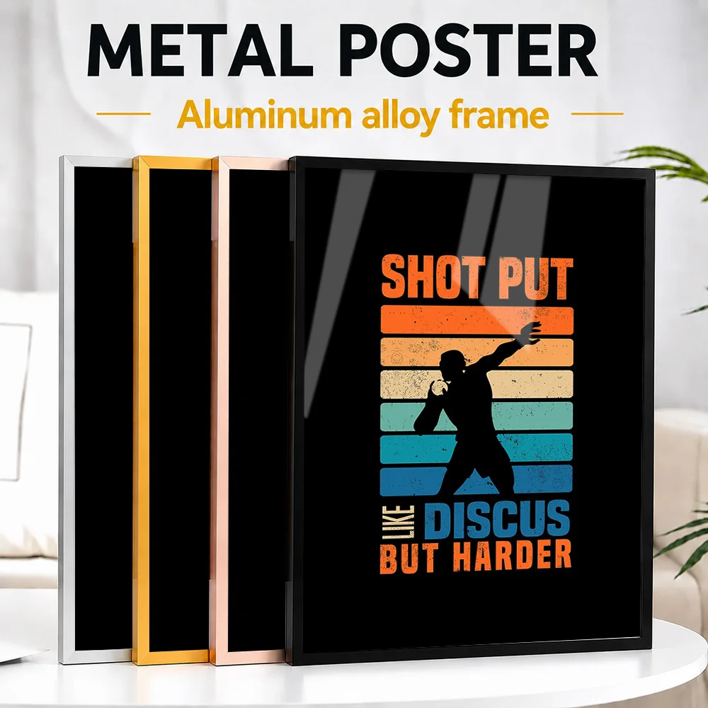 Shot Put Framed Metal Poster Personalized Photo Inspirational Training Style Wall Art For Living Room Thoughtful Athlete Gift