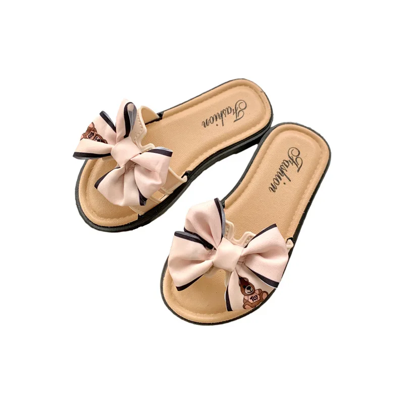 2026 New Summer Kids Girls Slippers Soft Sole Non-slip Bow Toddler Princess Slide Sandals Summer Beach Baby Shoes - view 5