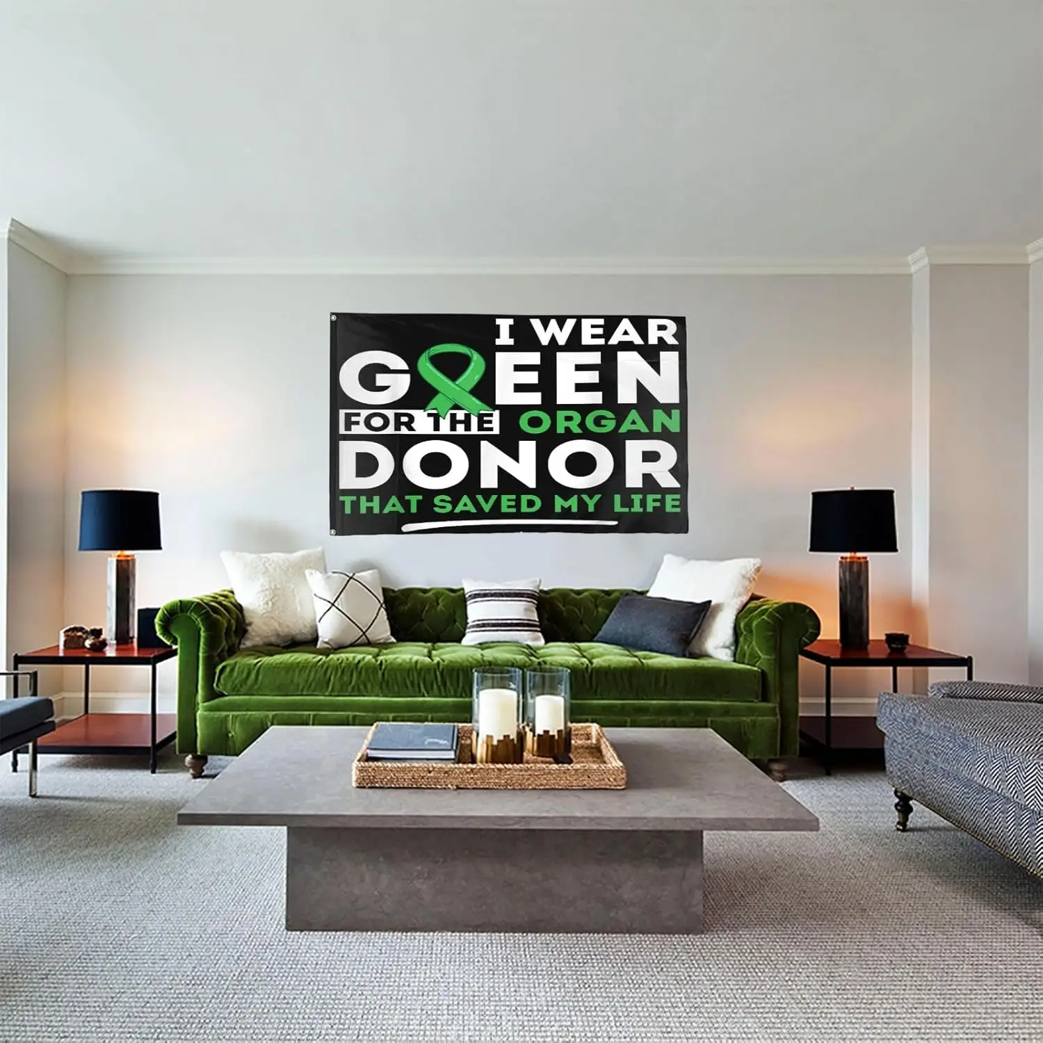 Flagicts 100% Polyester Green For The Organ Donor Flags