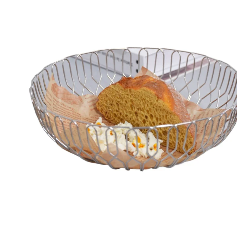 

Light luxury simple stainless steel fruit basket living room household coffee table ornament stainless steel storage basket