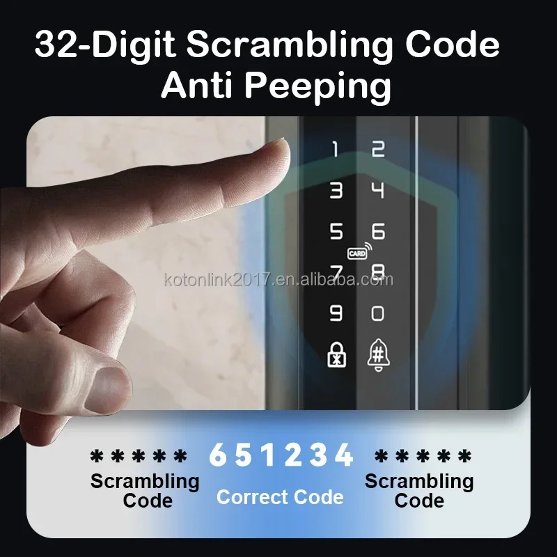 005waterproof TUYA WIFI 3D face recognition smart door camera lock