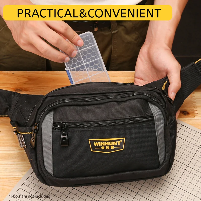 Heavy-Duty Electrician's Waist Bag - Durable Oxford Cloth, Multi-Pocket Tool Organizer for Home Maintenance