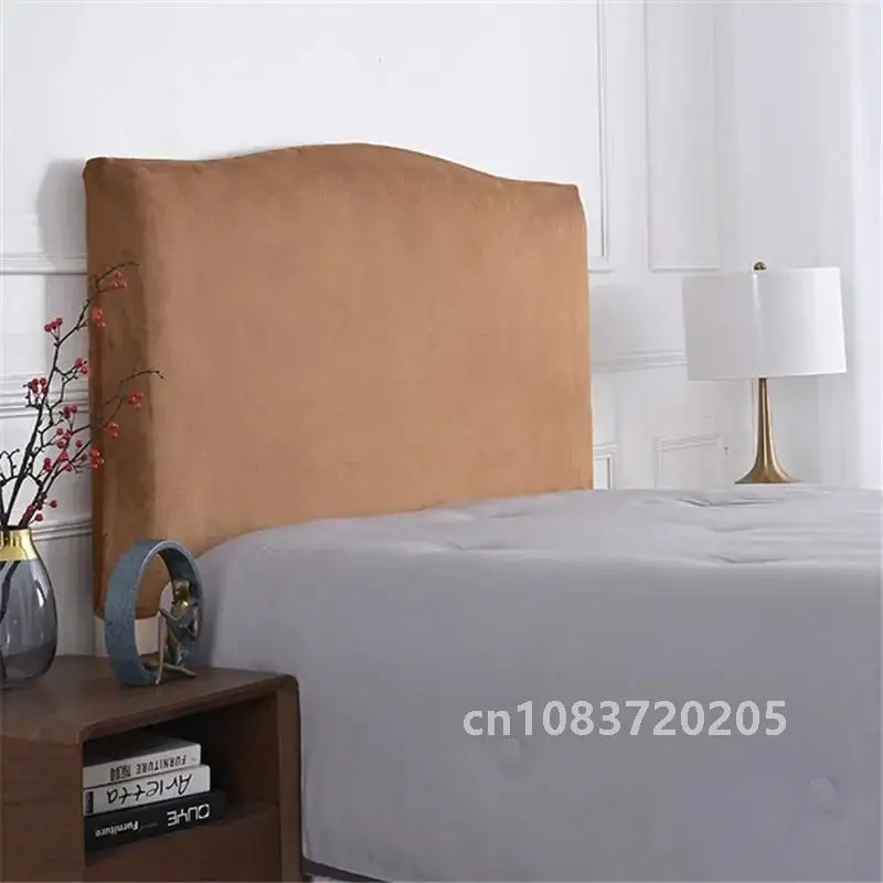 Elastic Velvet Bed Head Soft All-inclusive Headboard Cover Dustproof Solid Color Bed Back Dust Protector Cover Home Decor