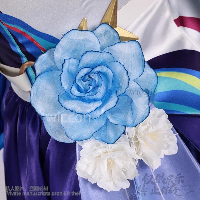 เกมอะนิเมะ Wuthering Waves คอสเพลย์ Cantarella เครื่องแต่งกาย Jirai Kei สาว Aqua สีม่วงไม่สม่ําเสมอชุดเค้ก Lolita วิกผมที่กําหนดเอง