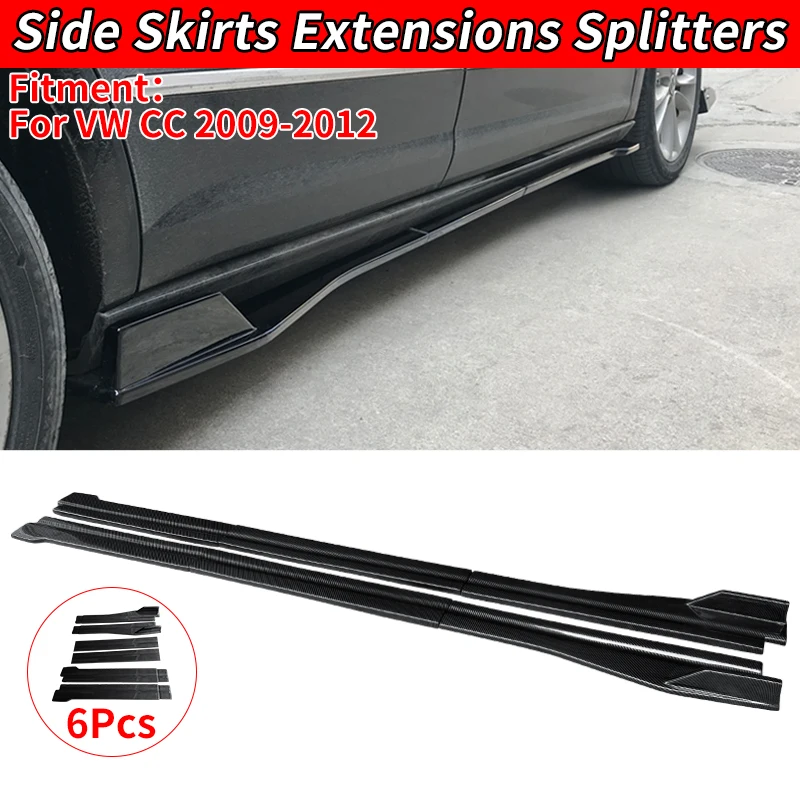 

For VW Passat CC 2009-2012 High Quality Car Side Skirt Accessories Extension Splitters Body Apron Lip Splitter Winglet Carbon