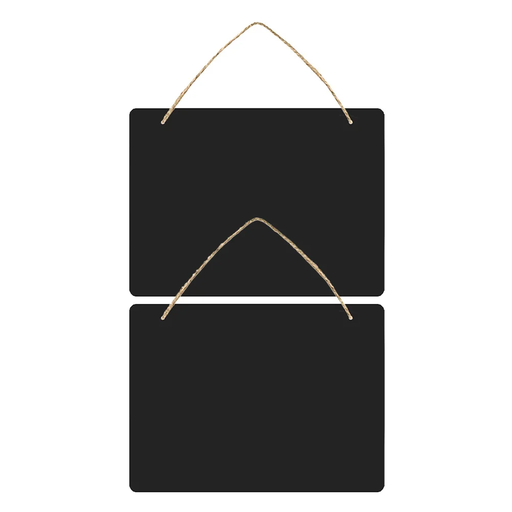 

Hanging Chalkboard Sign 23x17cm Double Sided Wooden Message Board Erasable for Home Office Bar Hotel Menu Notification Space