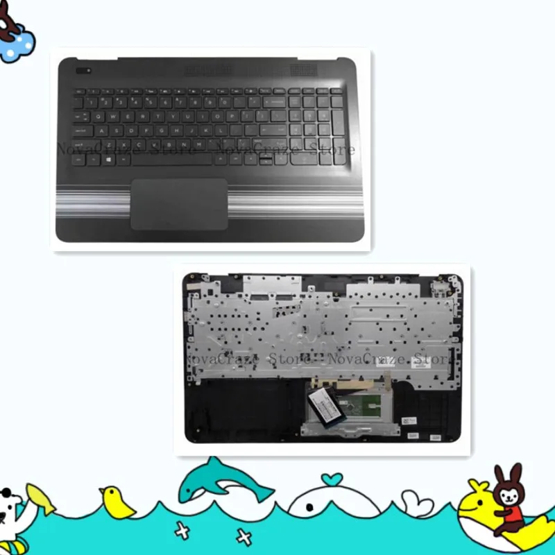 

Новинка для Pavilion 15-AU 15-AW, клавиатура с упором для рук, тачпад, серебряные полоски без подсветки