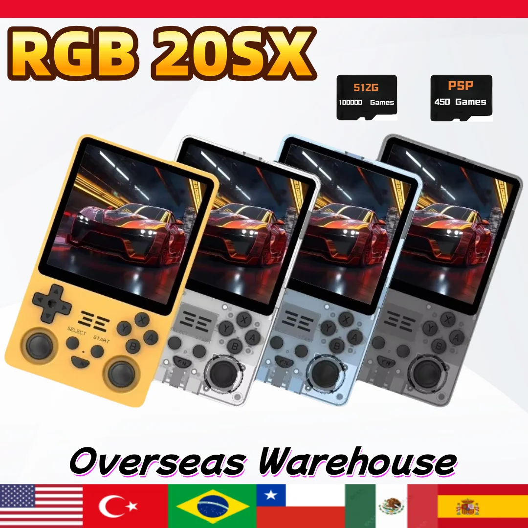 POWKIDDY RGB20SX Retro Nostalgische Tragbare Handheld Spiel MaschineOpen Source Handheld Joystick Griff Box Psp Arcade Kinder Geschenk