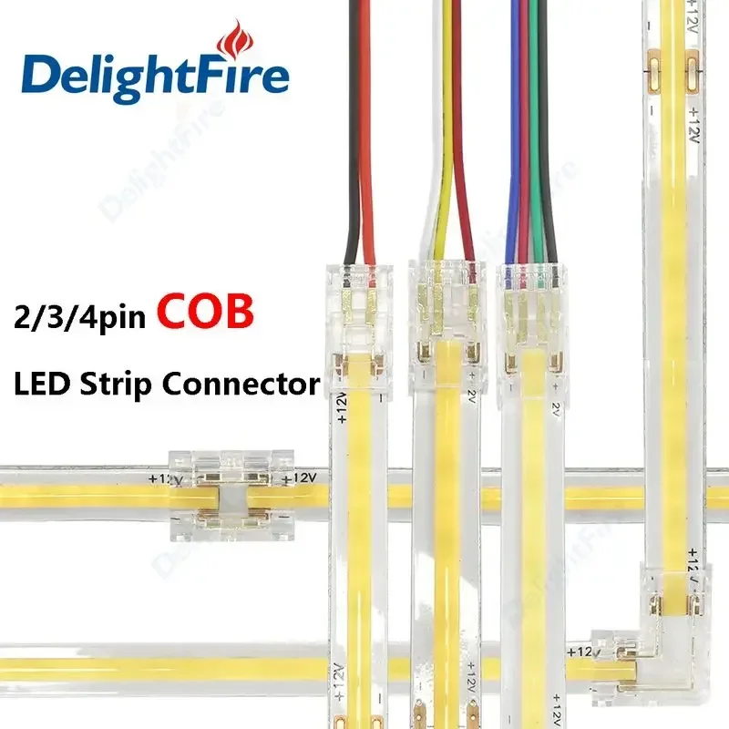 

2pin COB Connector 5mm 8mm 10mm LED Strip Terminal Extension Wire LED Connectors Fixed Clips For 2835 5050 SMD COB LED Lights